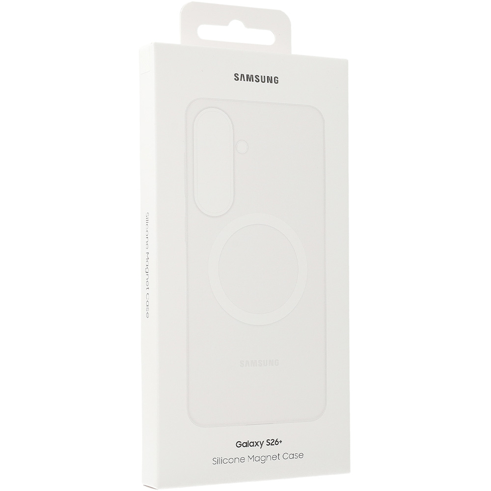 Oryginalne etui Samsung Silicone Magnet Case do Galaxy S26 Plus, do MagSafe, białe