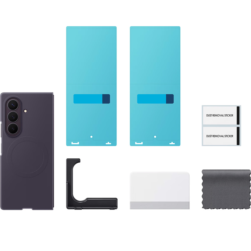 Etui + 2x folia antyrefleksyjna Samsung Silicone Magnet Case do Galaxy Z Fold8 Ultra, do MagSafe, fioletowe