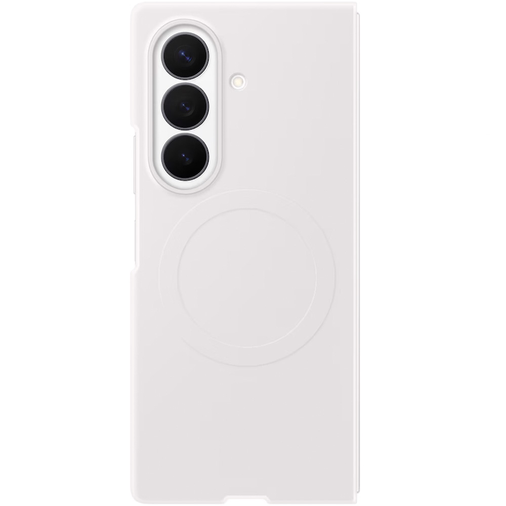 Etui + 2x folia antyrefleksyjna Samsung Silicone Magnet Case do Galaxy Z Fold8 Ultra, do MagSafe, białe