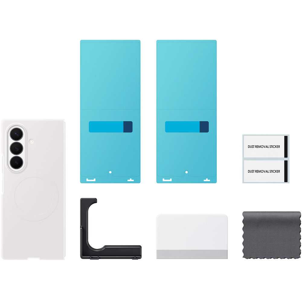 Etui + 2x folia antyrefleksyjna Samsung Silicone Magnet Case do Galaxy Z Fold8 Ultra, do MagSafe, białe