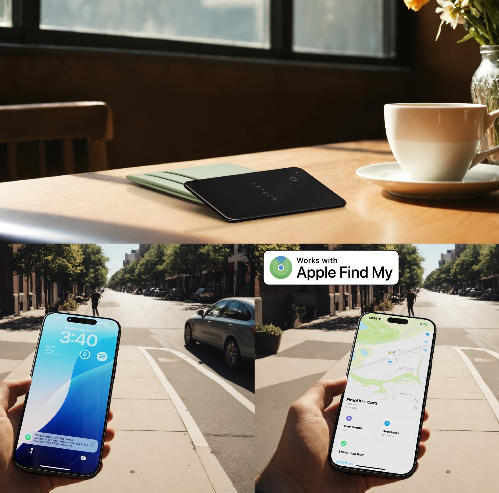 Integracja karty Satechi FindAll Card z Apple Find My