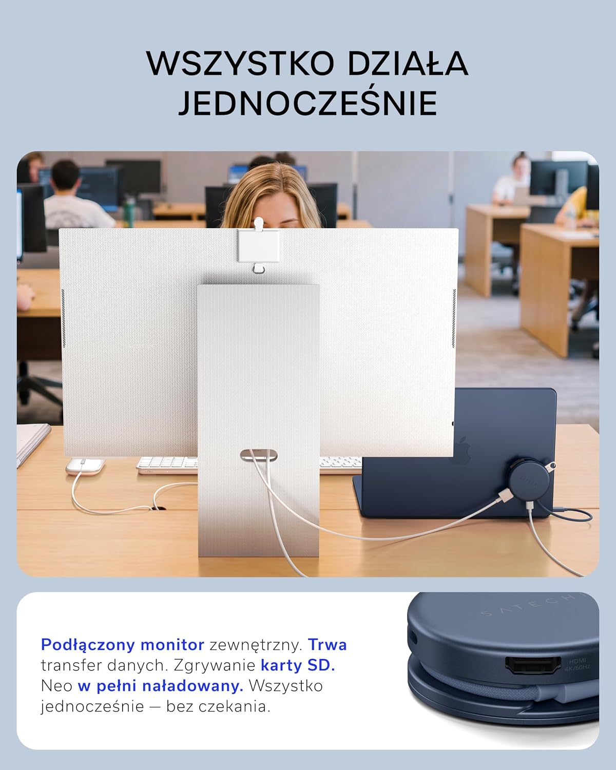 Hub USB-C Satechi OntheGo 5-in-1 do pracy i podróży