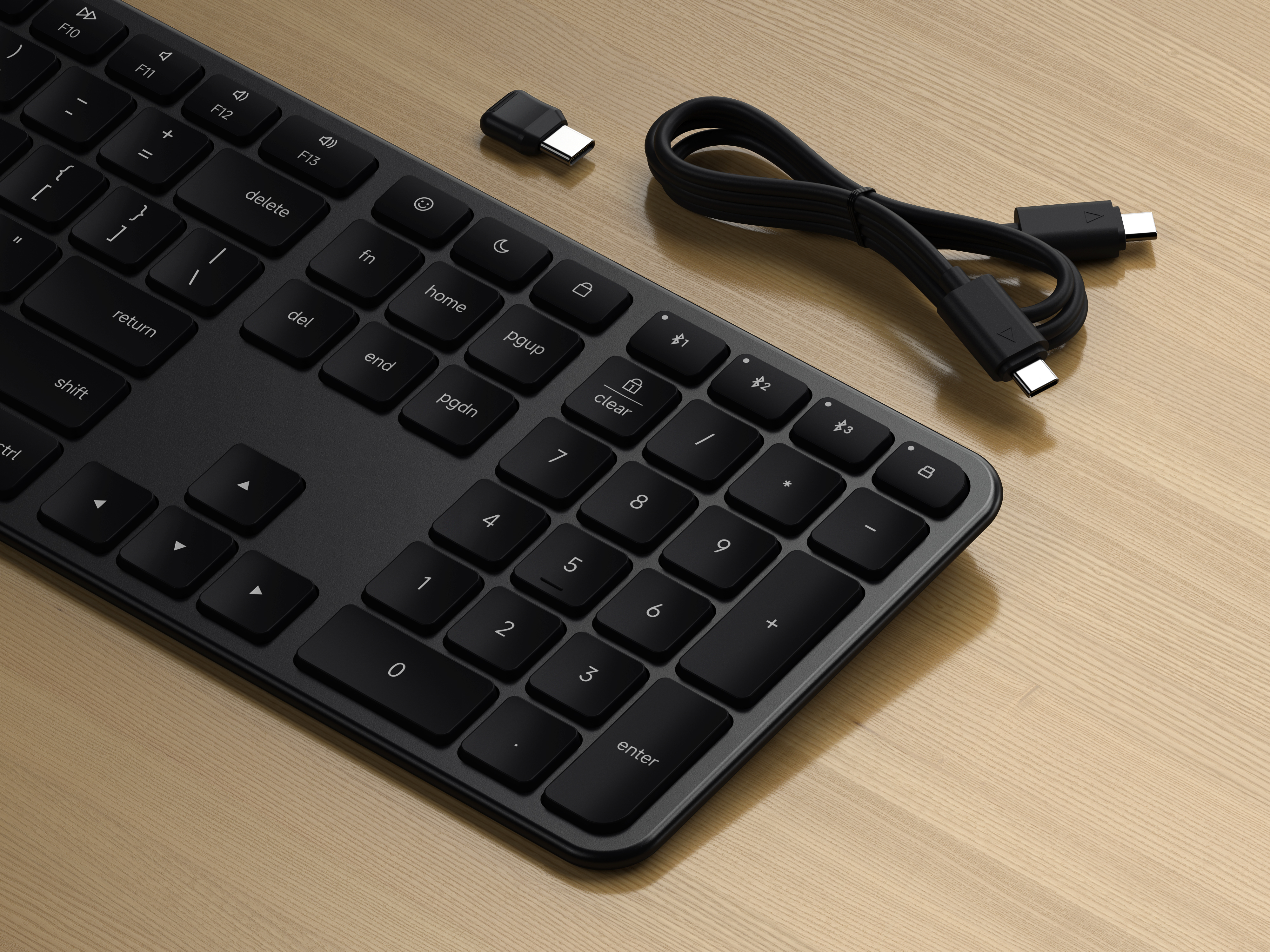 klawiatura Bluetooth do trzech urządzeń z przełącznikiem trybu Mac/Windows space black
