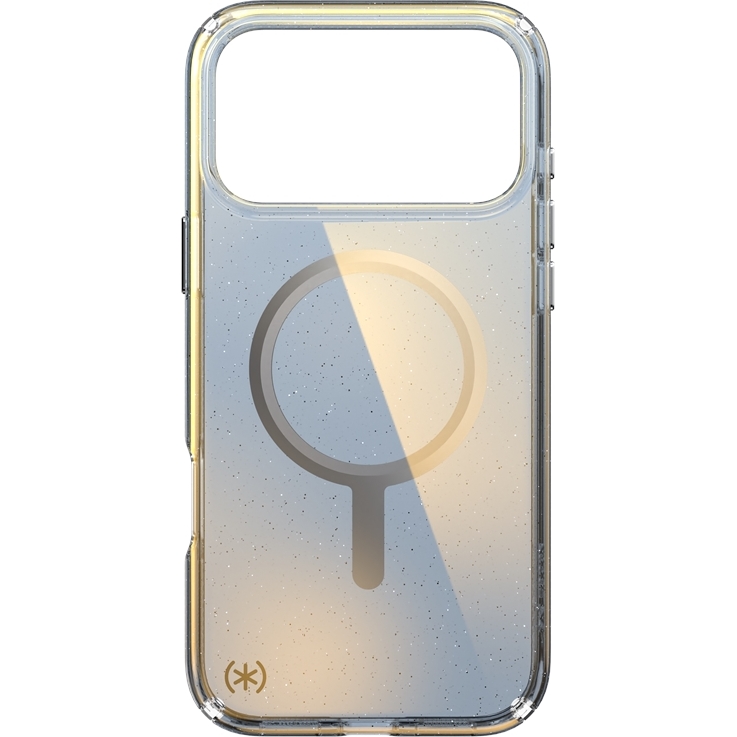 Etui z pierścieniem MagSafe Speck Presidio Lux MagSafe do iPhone 17 Pro Max, niebieskie brokatowe