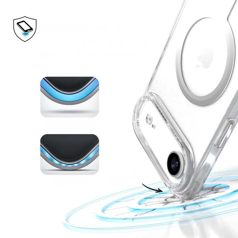Etui Speck Presidio Perfect-Clear do MagSafe do Apple iPhone Air, przezroczysto-srebrne