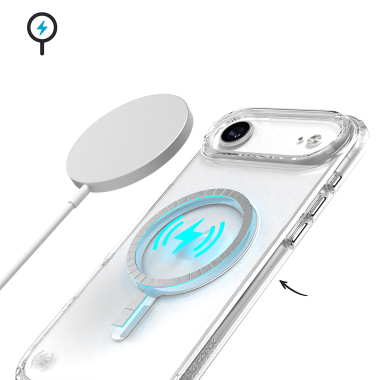 Etui Speck Presidio Perfect-Clear do MagSafe do Apple iPhone Air, przezroczysto-srebrne