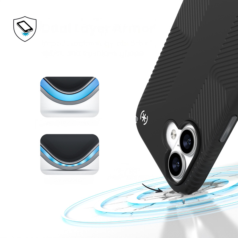 Etui Speck Presidio2 Grip do iPhone 17, czarne