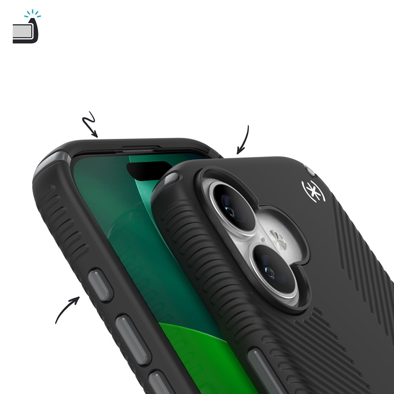 Etui Speck Presidio2 Grip do iPhone 17, czarne
