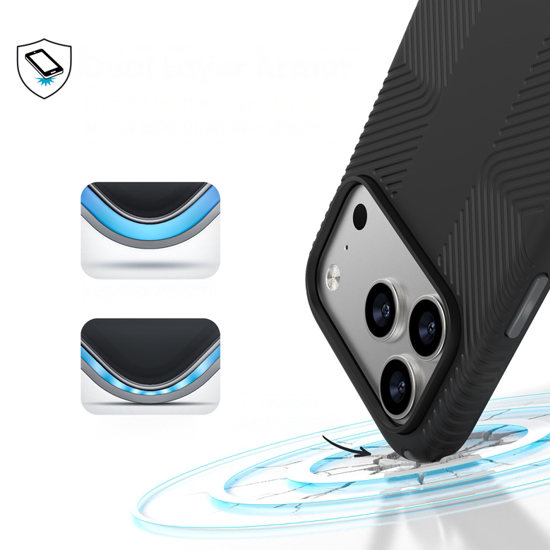 Etui Speck Presidio2 Grip do iPhone 17 Pro, czarne