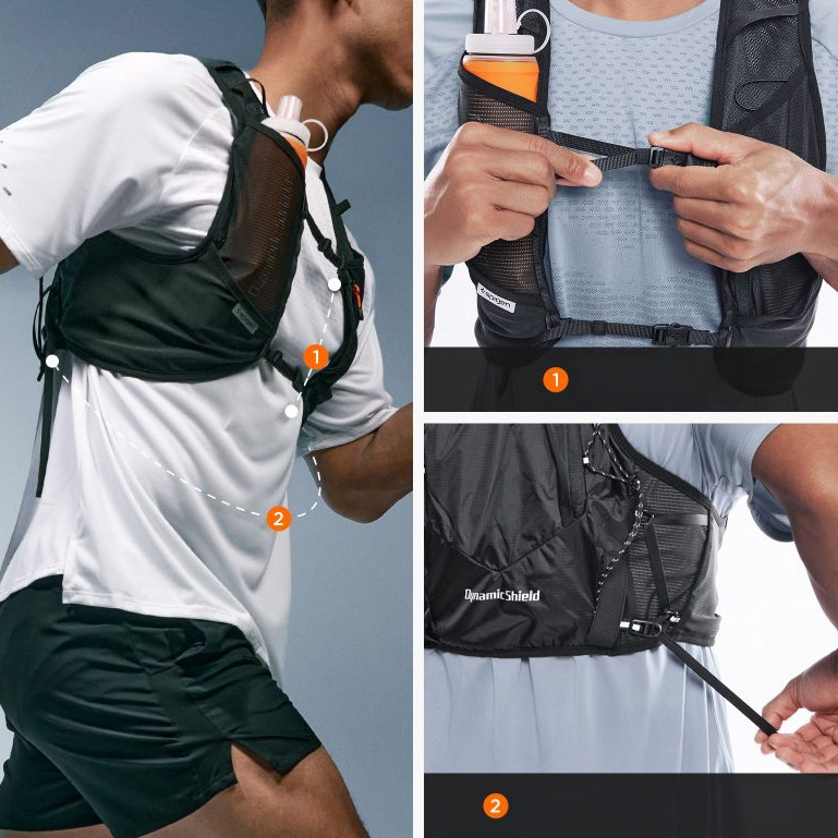 Oddychająca kamizelka sportowa z regulacją  dla biegaczy, Spigen A721 Dynamic Shield Running Vest, czarna