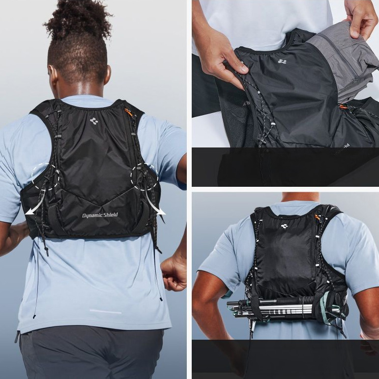 Kamizelka sportowa, plecak dla biegaczy, Spigen A721 Dynamic Shield Running Vest Active, czarna