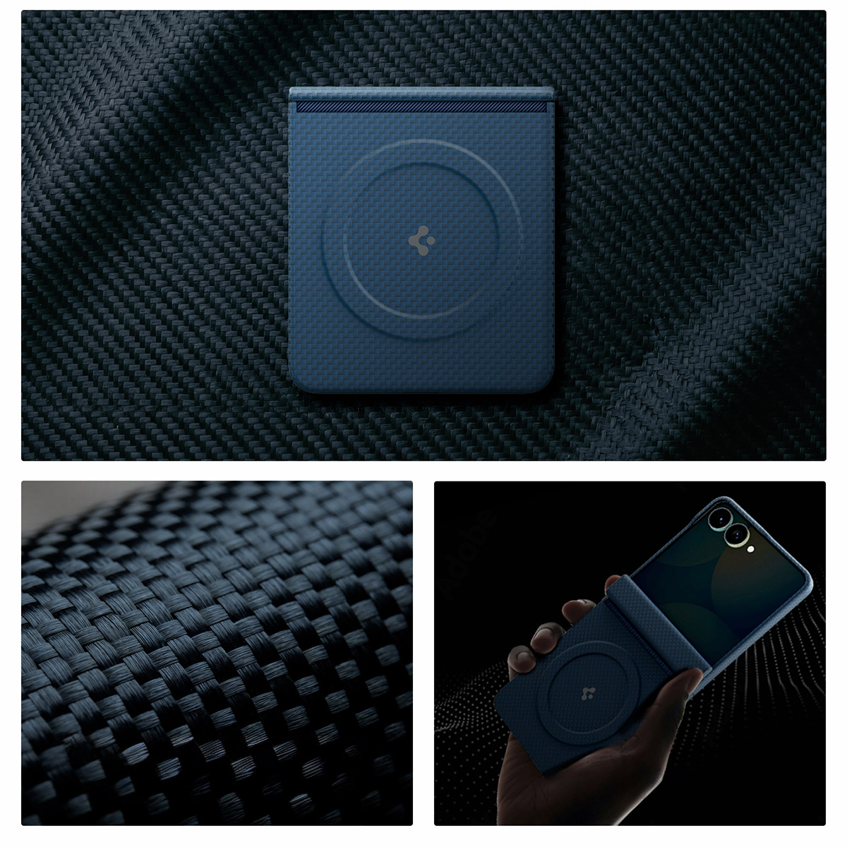 Etui Spigen Air Skin Aramid Mag do Galaxy Z Flip8, granatowe