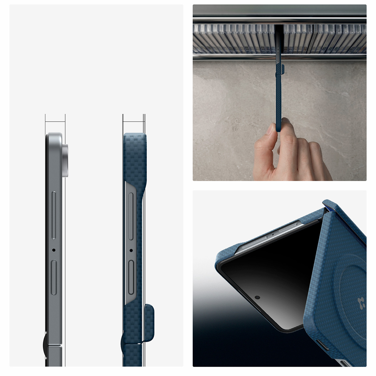 Etui Spigen Air Skin Aramid Mag do Galaxy Z Flip8, granatowe