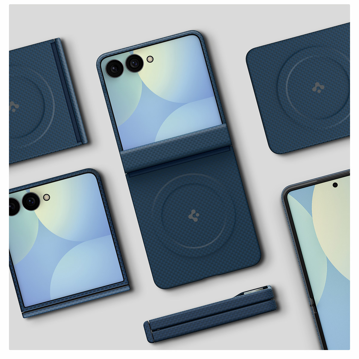 Etui Spigen Air Skin Aramid Mag do Galaxy Z Flip8, granatowe