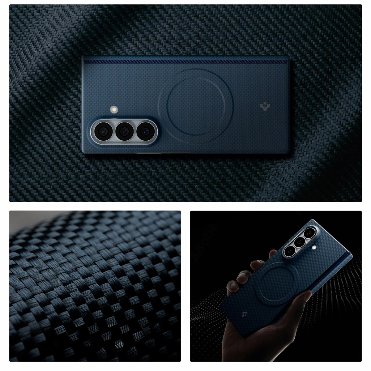 Etui Spigen Air Skin Aramid Mag do Galaxy Z Fold8 Ultra, granatowe