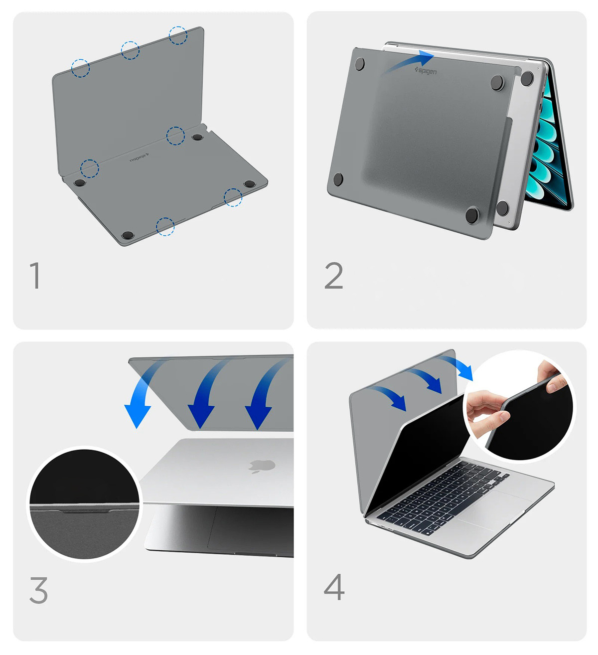 Etui Spigen Air Skin dla Apple MacBook Air 13 2026-2022, przydymione-matowe