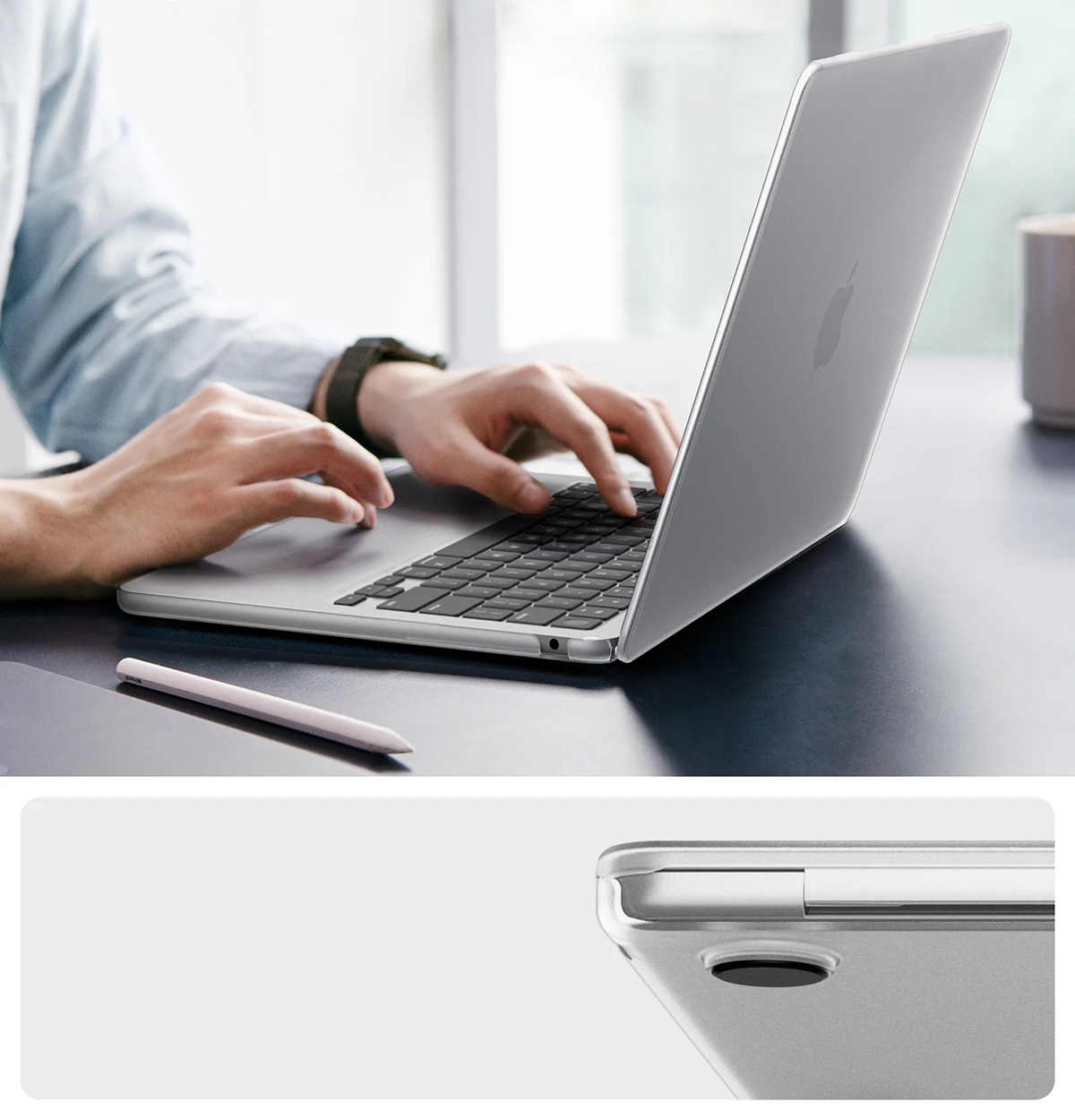 Etui Spigen Air Skin dla Apple MacBook Air 13 2026-2022, przezroczysto-matowe