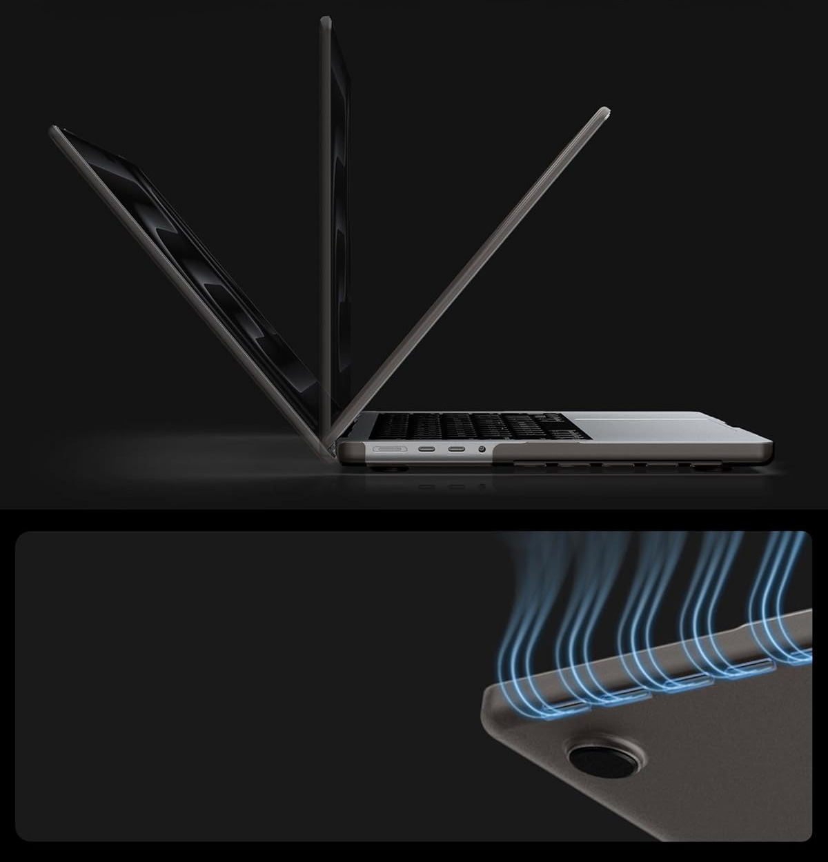 Etui Spigen Air Skin dla Apple MacBook Pro 16 2026-2021, przydymione-matowe