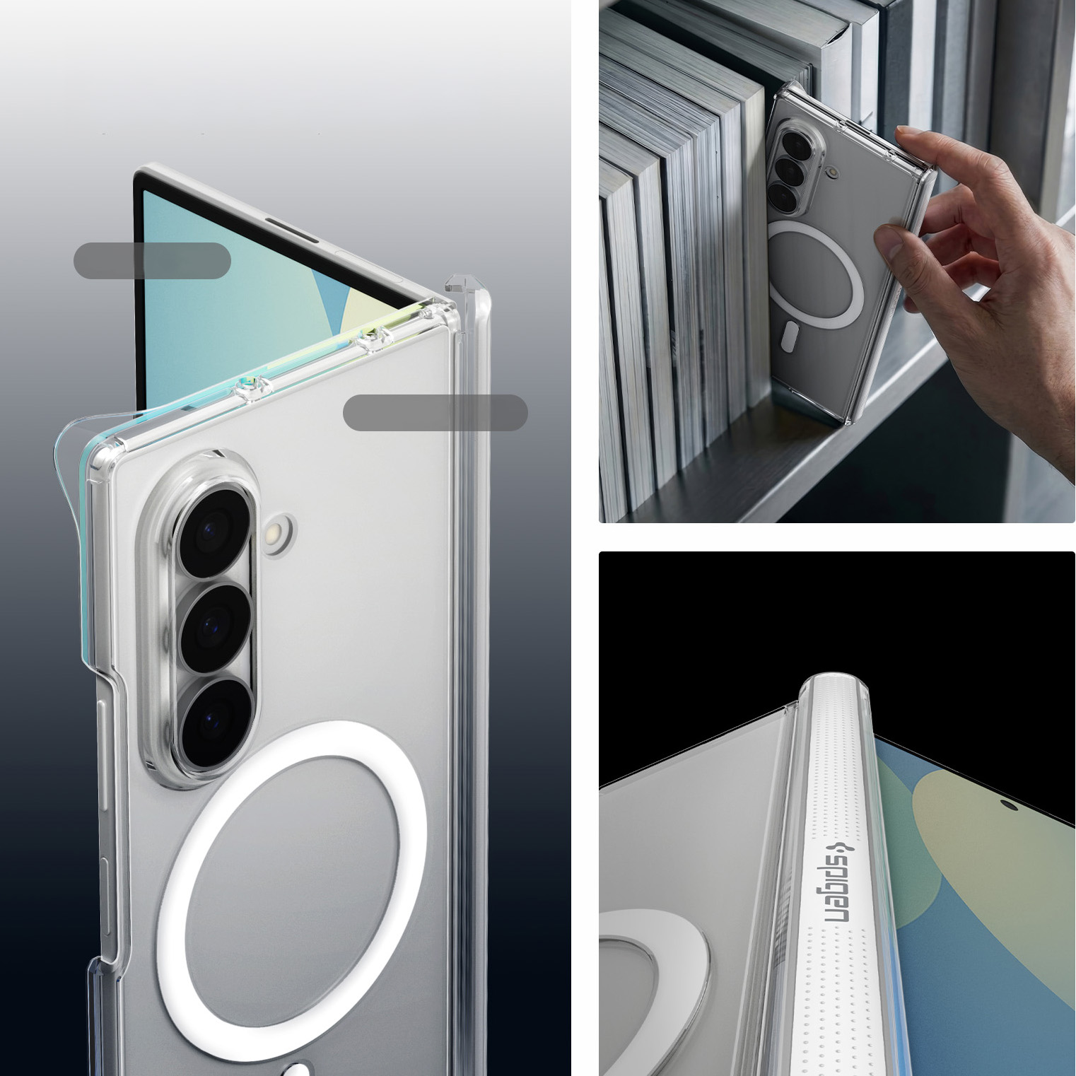 Etui Spigen Air Skin Zero Mag Fit do Galaxy Z Fold8, przezroczysto-białe