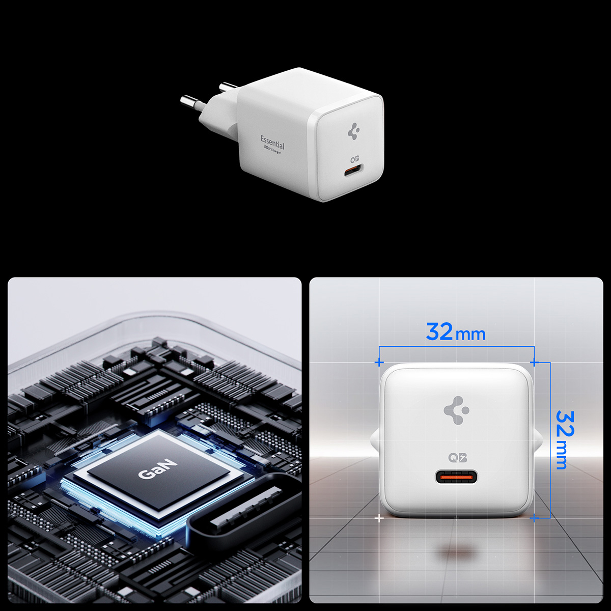 Ładowarka sieciowa Spigen ArcStation Essential Charger EE301EU 30W USB-C PD, biała