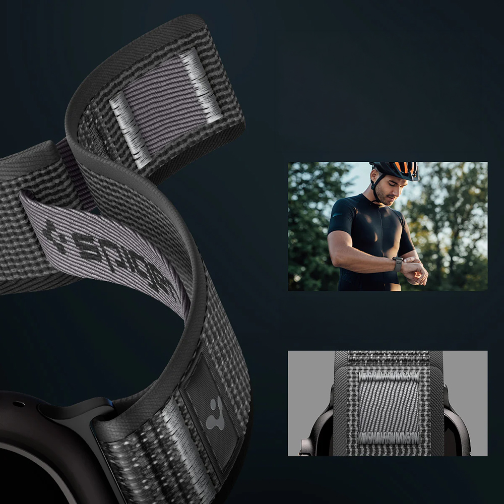 Spigen Athlex Air 2, pasek regulowany wygodny stabilny praktyczny funkcjonalny, czarno-szary