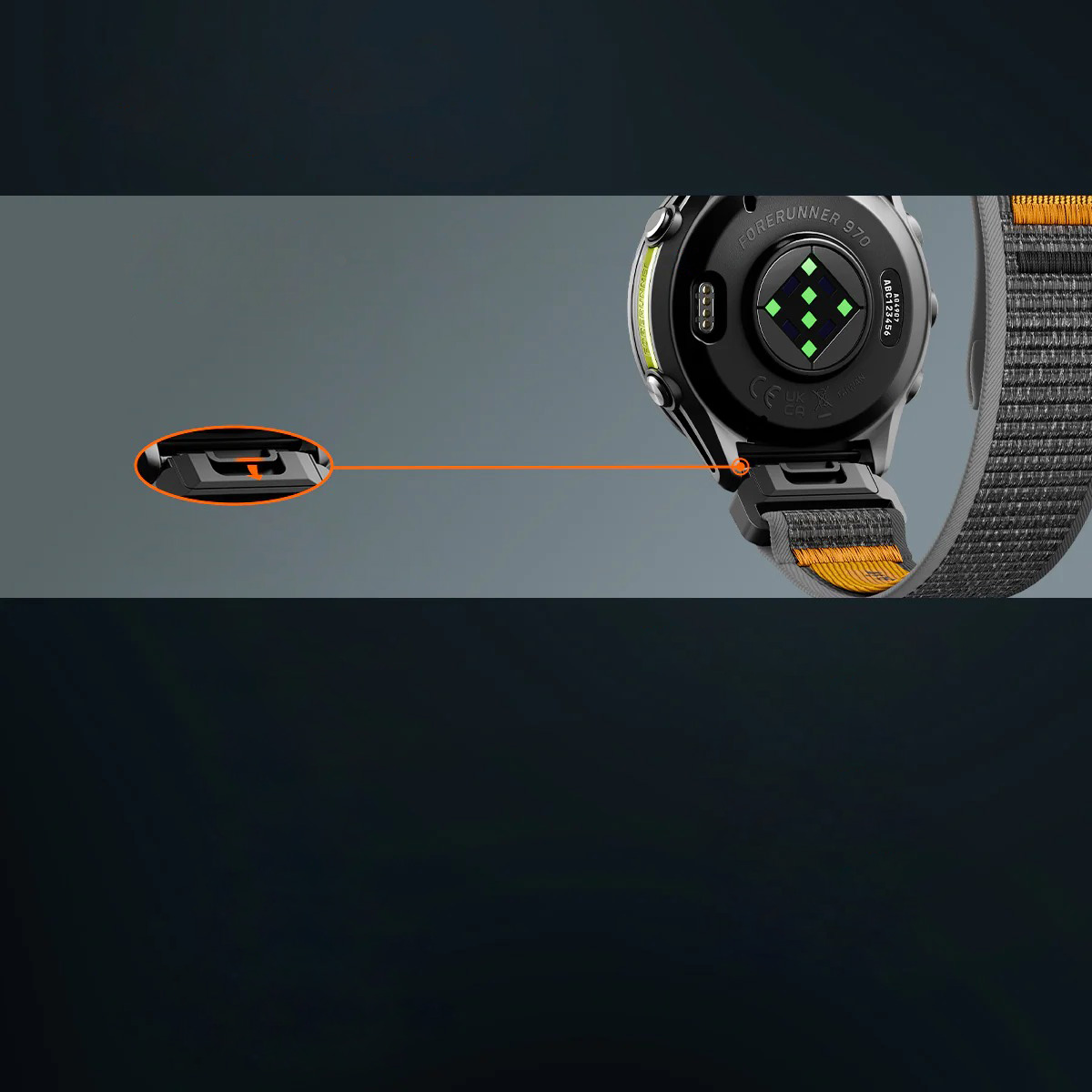 Pasek sportowy Spigen Athlex Air 2 do smartwatchy z zapięciem QuickFit 22mm, czarno-pomarańczowy