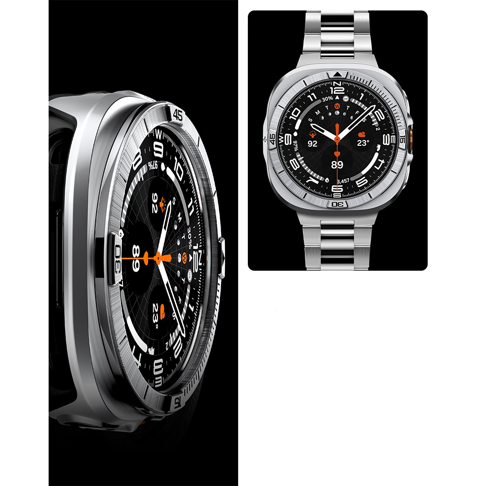 Etui, nakładka Spigen Bezel Tune Pro do Galaxy Watch Ultra 2 47 mm, srebrne