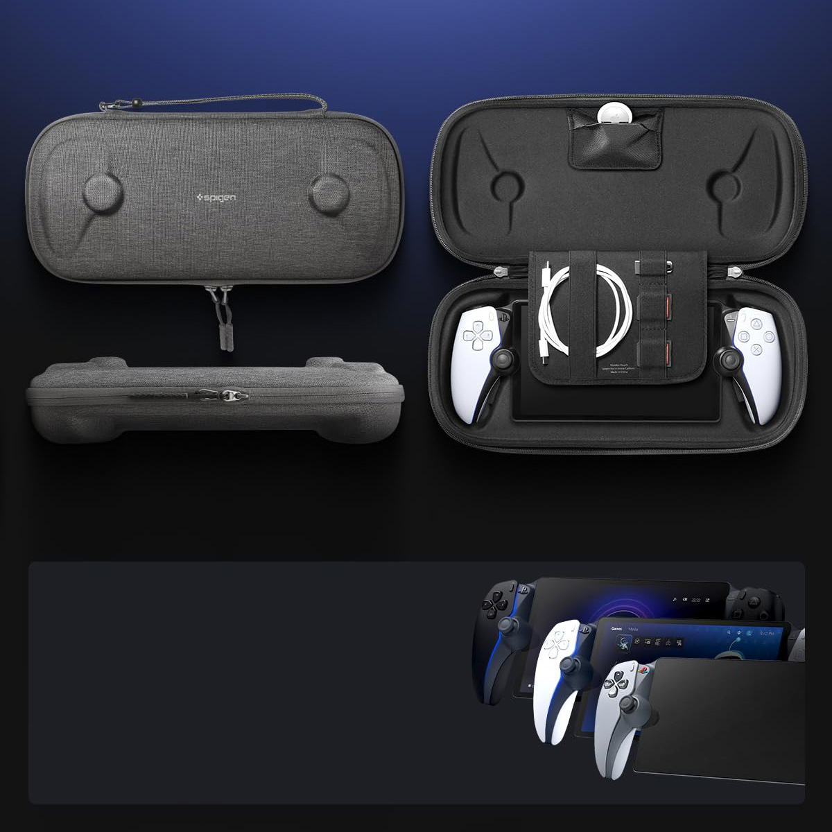 Etui Spigen Klasden Pouch do PlayStation Portal, szare