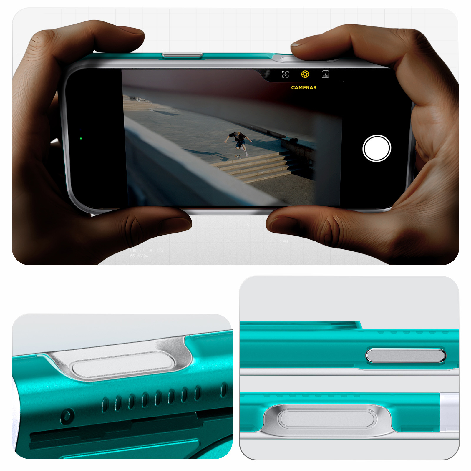 Oryginalne etui od marki Spigen z serii Classic C1 Mag z MagSafe dla iPhone 17 Pro, turkusowe