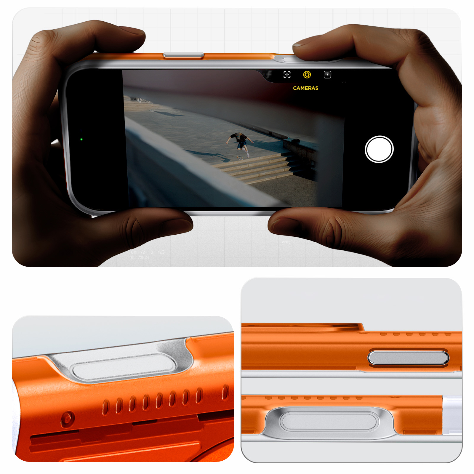Oryginalne etui od marki Spigen z serii Classic C1 Mag z MagSafe dla iPhone 17 Pro Max, pomarańczowe