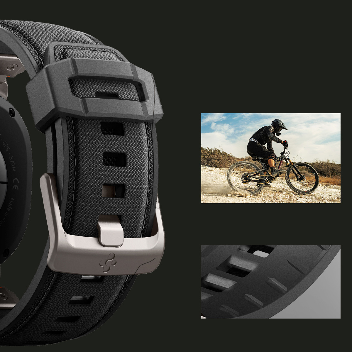Pasek Spigen DuraPro Armor Band do Galaxy Watch 8 / Classic, czarno-beżowy