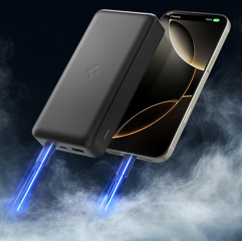 Spigen Essential Portable Charger EA3030, mobilna swoboda kompaktowy design wielodniowa praca zawsze gotowy, czarny
