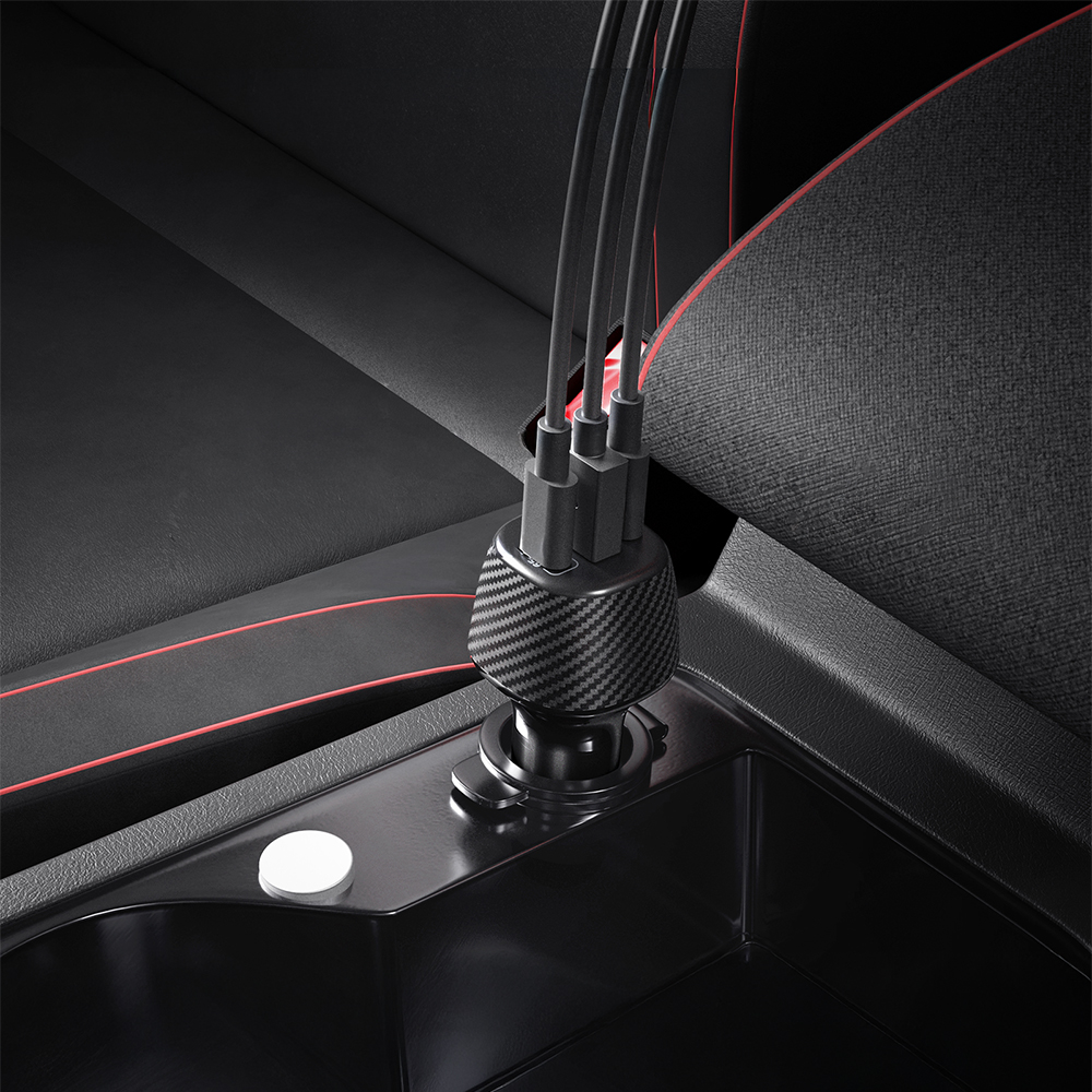 Spigen Essential Car Charger EV1133, ledowe podświetlenie, nowoczesny wygląd, czarna