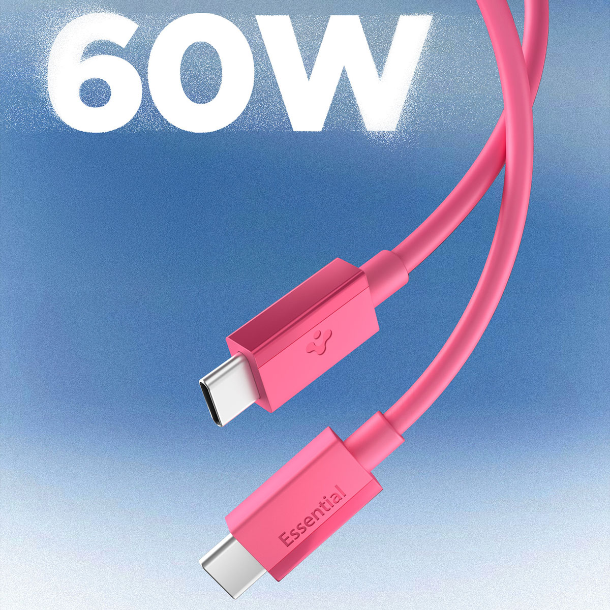 Kabel Spigen ArcWire Essential EB6010CC DuraBend USB-C do USB-C 60W o długości 1m, różowy