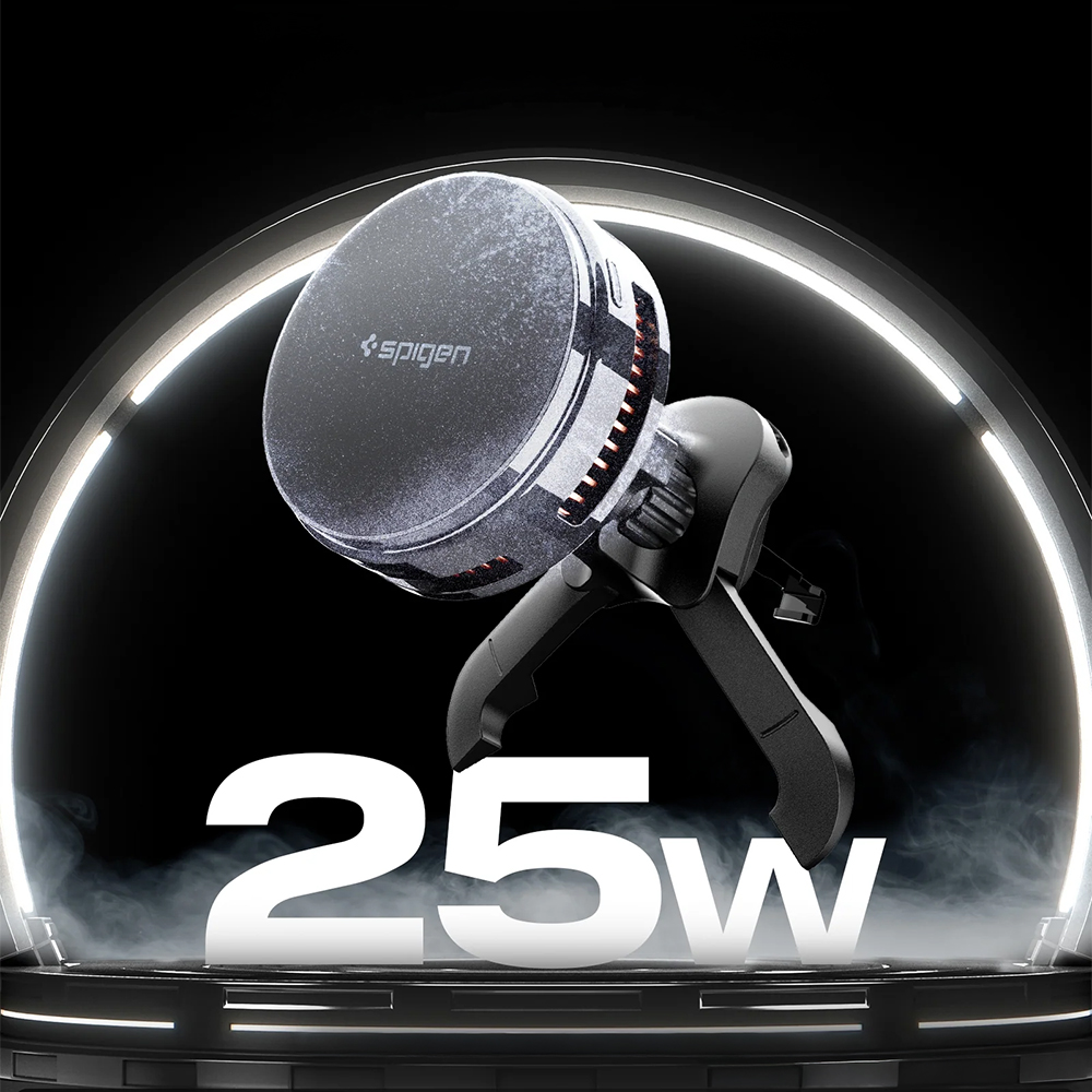 Spigen Essential Qi2.2 Hook Car Mount, ładowanie indukcyjne, mocowanie MagSafe, wydajna, czarna