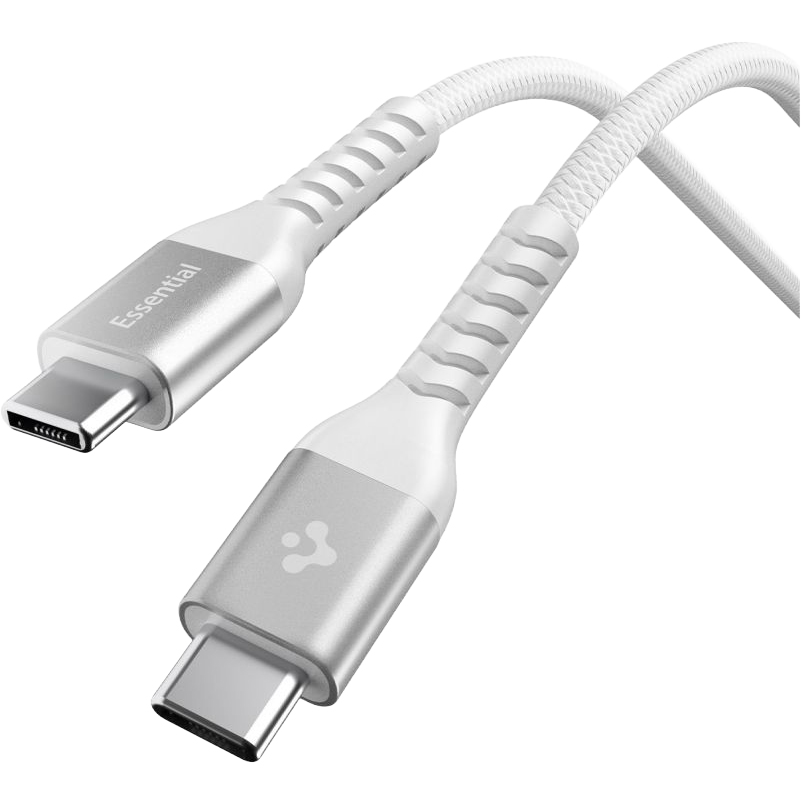 Spigen Essential ACA11102, wytrzymały kabel o szybkim transferze danych, nowoczesny, biały