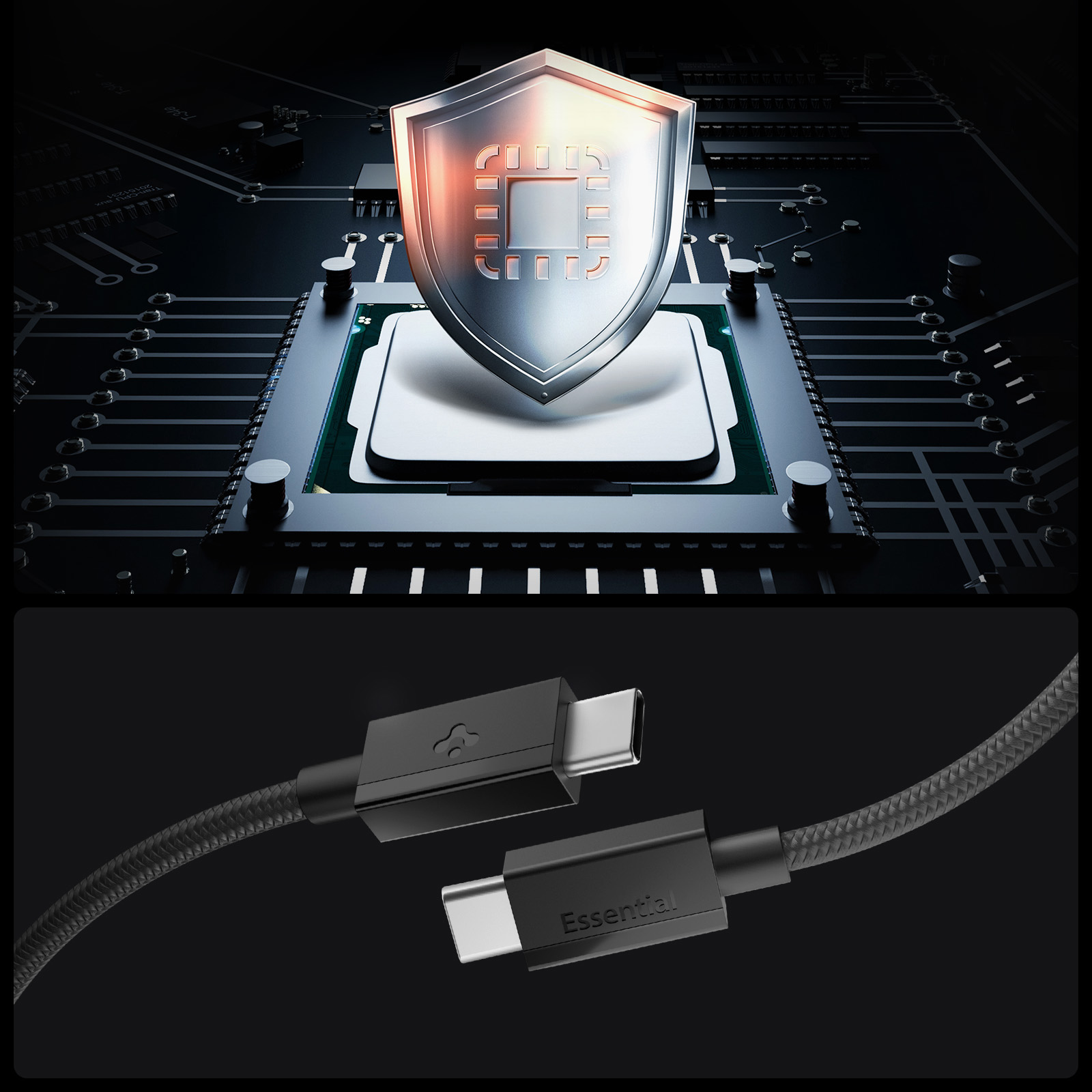 Kabel Spigen Essential EB6015CC DuraBend Braided USB-C do USB-C 60W o długości 1,5m, czarny