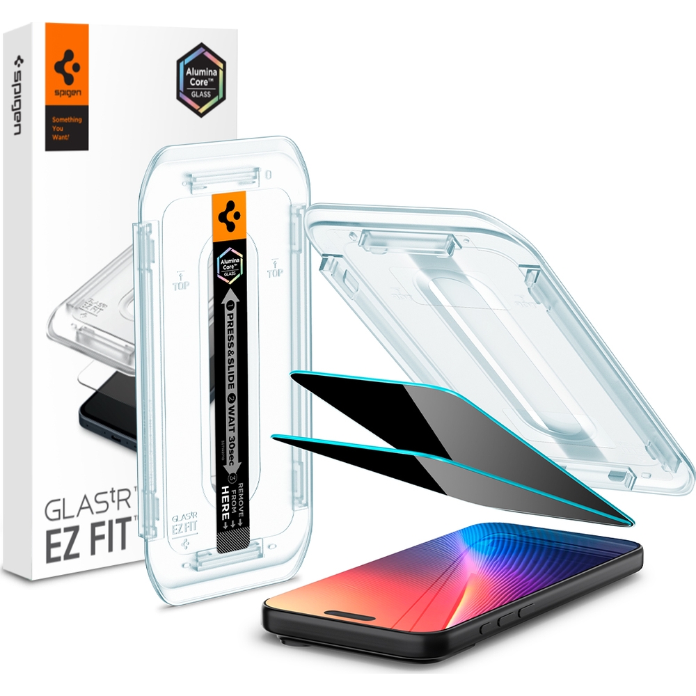 Szkło do etui + Aplikator Spigen Glas.tR Privacy EZ Fit 2-Pack (AC) do iPhone 17 Pro / 17