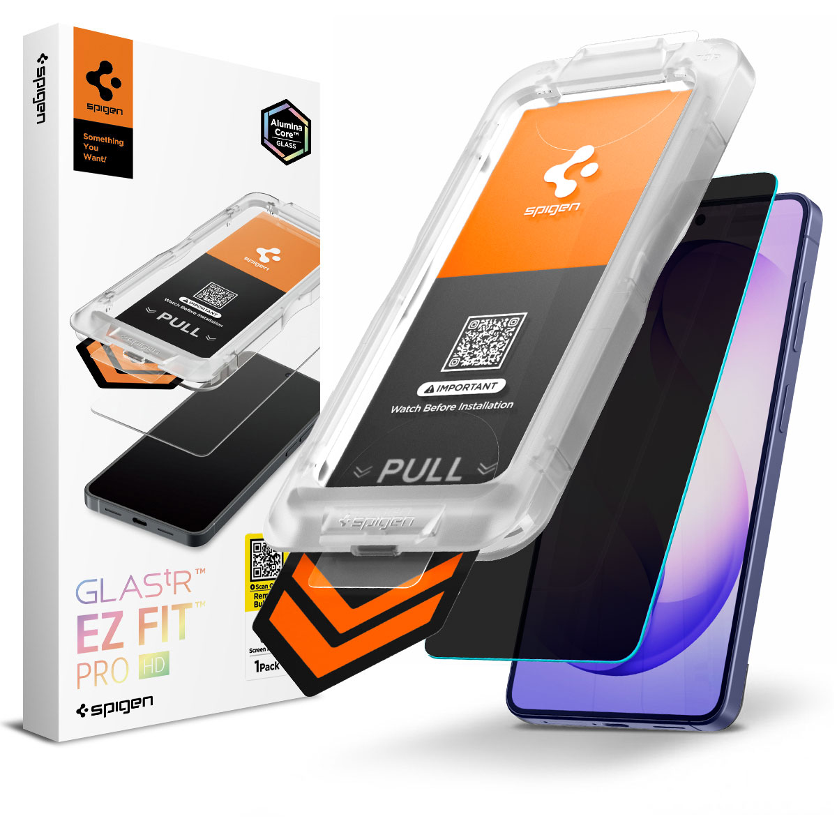Szkło prywatyzujące do etui + Aplikator Spigen Glas.tR EZ Fit Pro Privacy 1-Pack (AC) do Galaxy S26