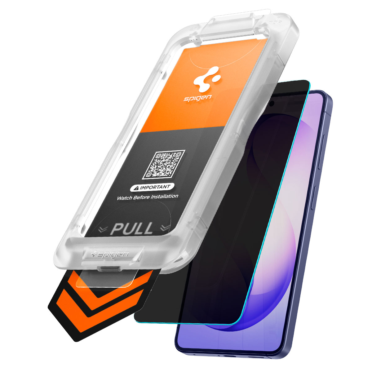 Szkło prywatyzujące do etui + Aplikator Spigen Glas.tR EZ Fit Pro Privacy 1-Pack (AC) do Galaxy S26