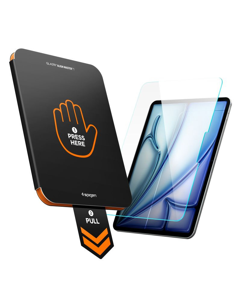 Zawartość zestawu Spigen Glas.tR AlignMaster T do iPad Air 11