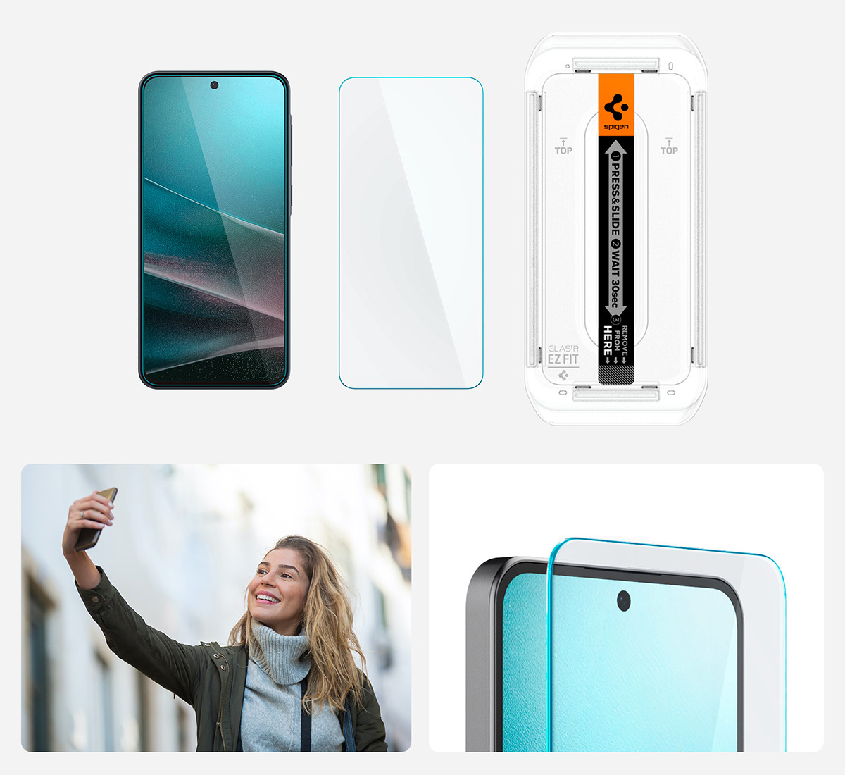 Szkło hartowane Spigen Glas.tR EZ Fit 1-Pack z ramką aplikacyjną do Galaxy A36 / A37 5G