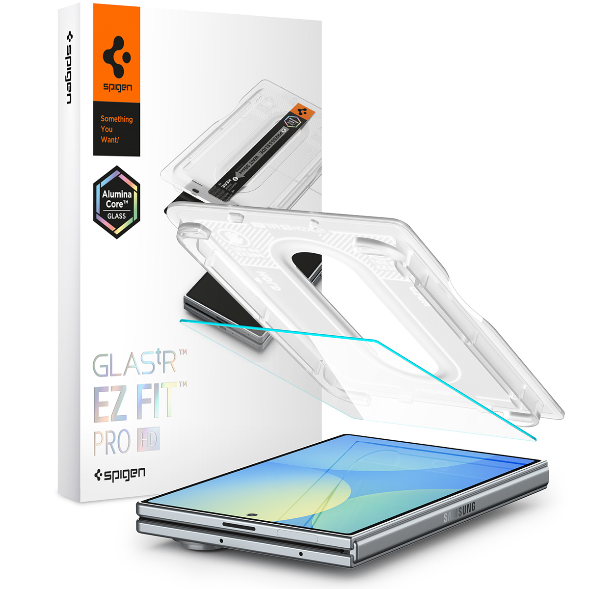Szkło hartowane Spigen Glas.tR EZ Fit Pro (Alumina Core) 1-Pack z ramką aplikacyjną do Galaxy Z Fold8