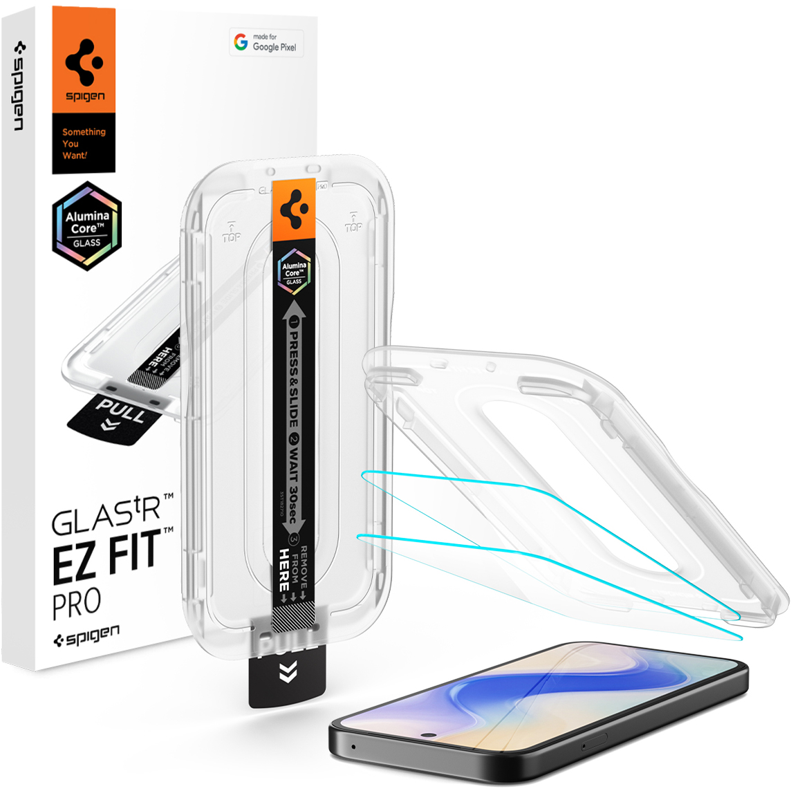 Szkło hartowane Spigen Glas.tR EZ Fit Pro 2-Pack z ramką aplikacyjną do Google Pixel 10a