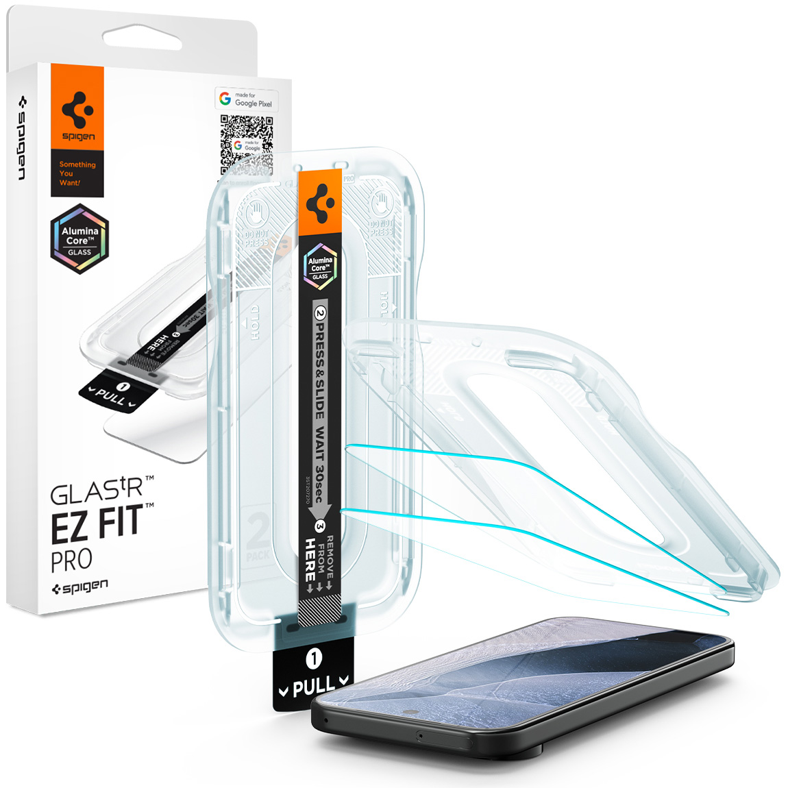 Szkło hartowane Spigen Glas.tR EZ Fit Pro 2-Pack z ramką aplikacyjną do Google Pixel 11 Pro XL