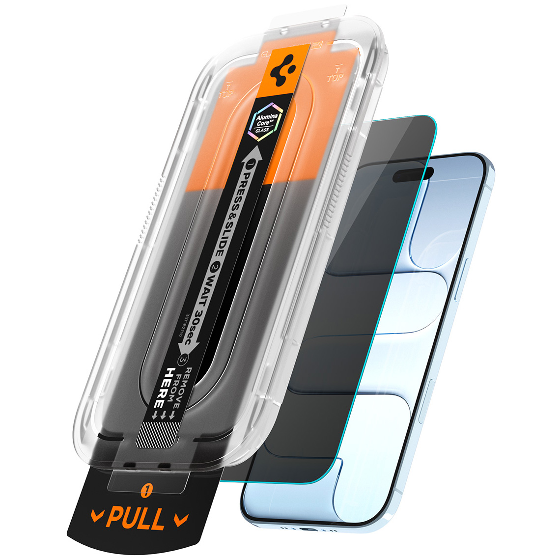 Szkło hartowane Spigen Glas.tR EZ Fit Pro Privacy 1-Pack z ramką aplikacyjną do iPhone Air