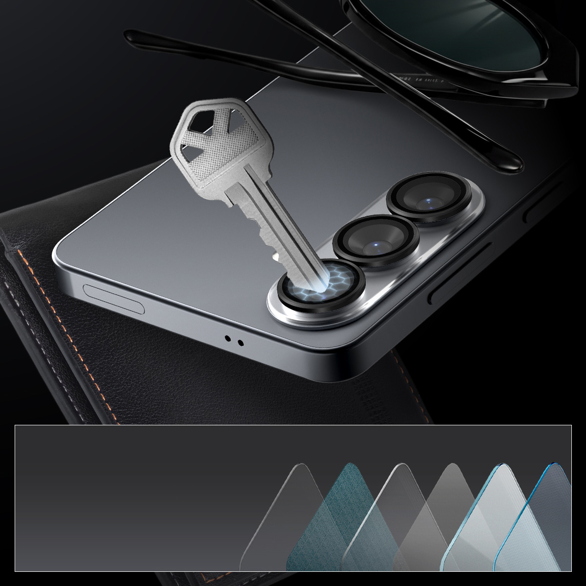 Szkło hartowane na aparat Spigen Glas.tR Ez Fit Optik Pro 2-Pack dla Galaxy S26 Plus, czarne