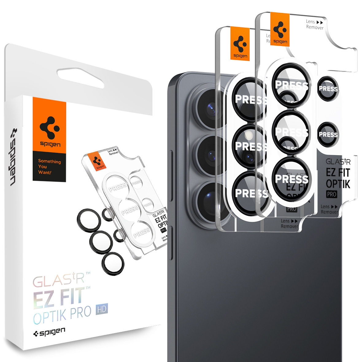 Szkło hartowane na aparat Spigen Glas.tR Ez Fit Optik Pro 2-Pack dla Galaxy S26 Ultra, czarne