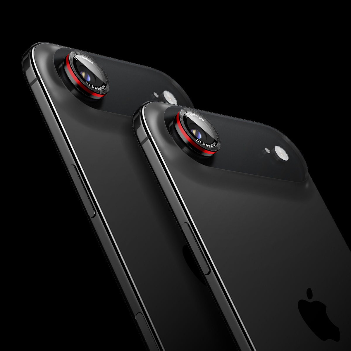 Szkło hartowane na aparat Spigen Glas.tR Ez Fit Optik Pro 2-Pack dla iPhone Air, czarno-czerwone (L-Series)