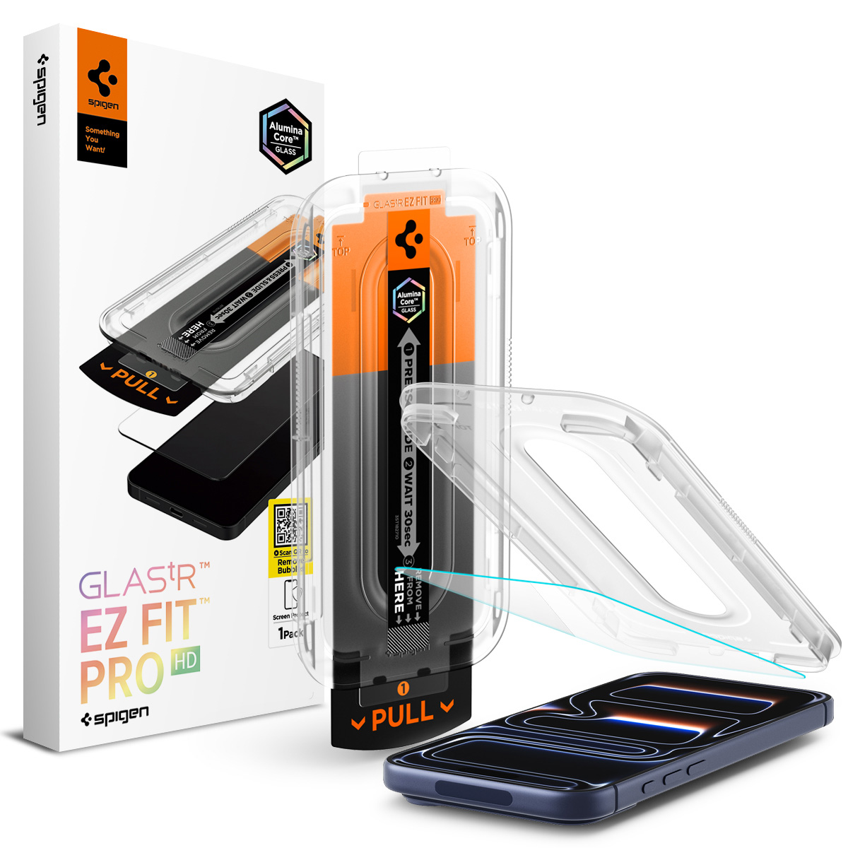 Szkło hartowane Spigen Glas.tR EZ Fit Pro 1-Pack z ramką aplikacyjną do iPhone 17 Pro Max / iPhone 16 Pro Max